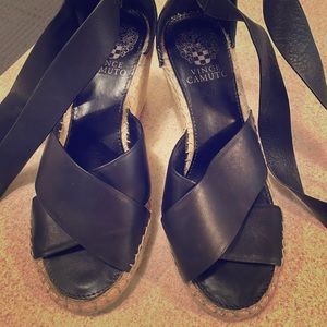 Black wedges with straps